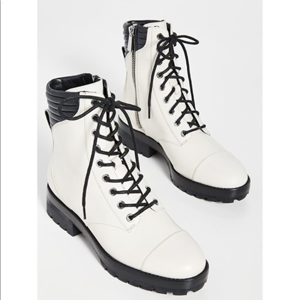 Michael Michael Kors | Bastian Lace Up Boots Cream - Picture 2 of 8